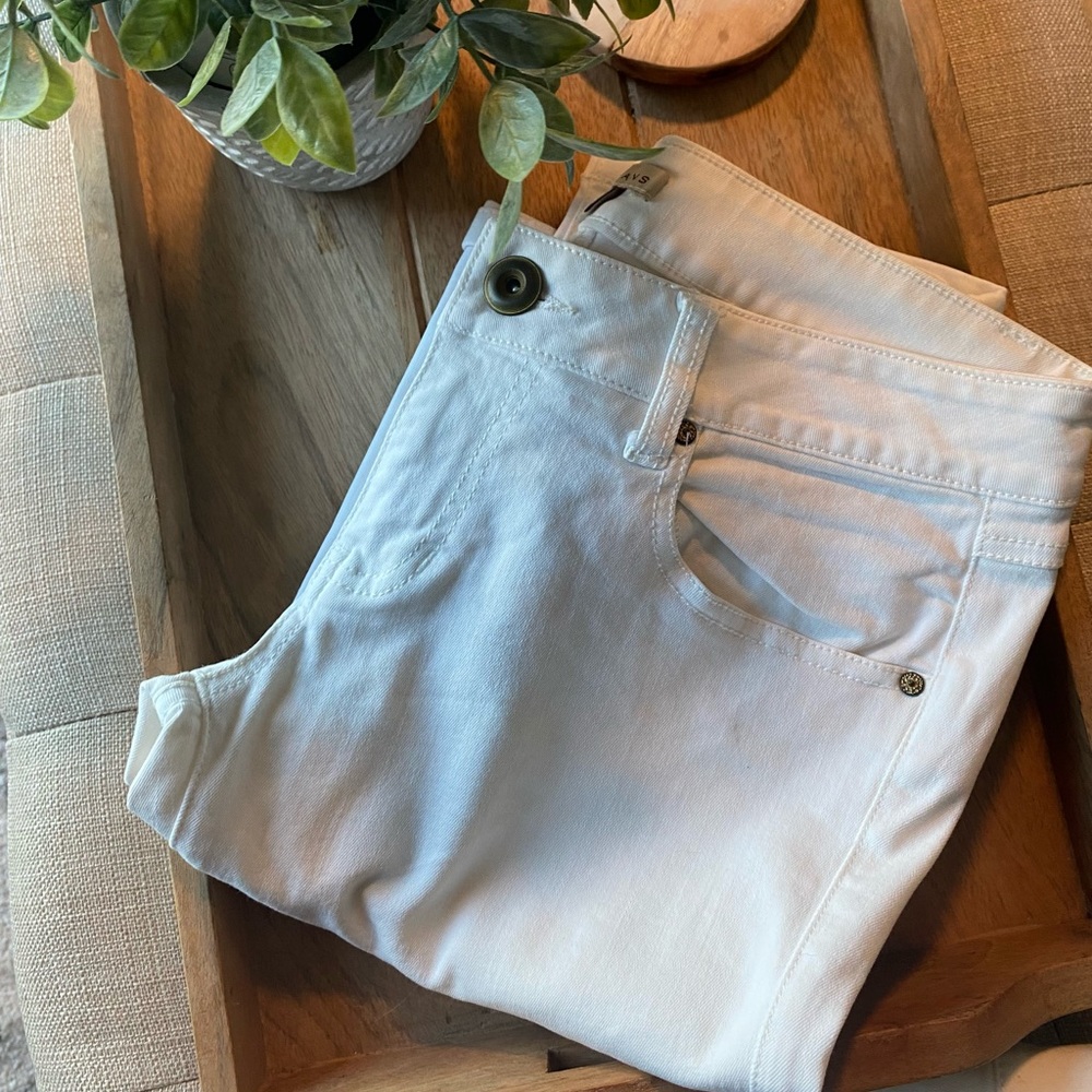 CAbi White Pants with Straight Leg Jeans
